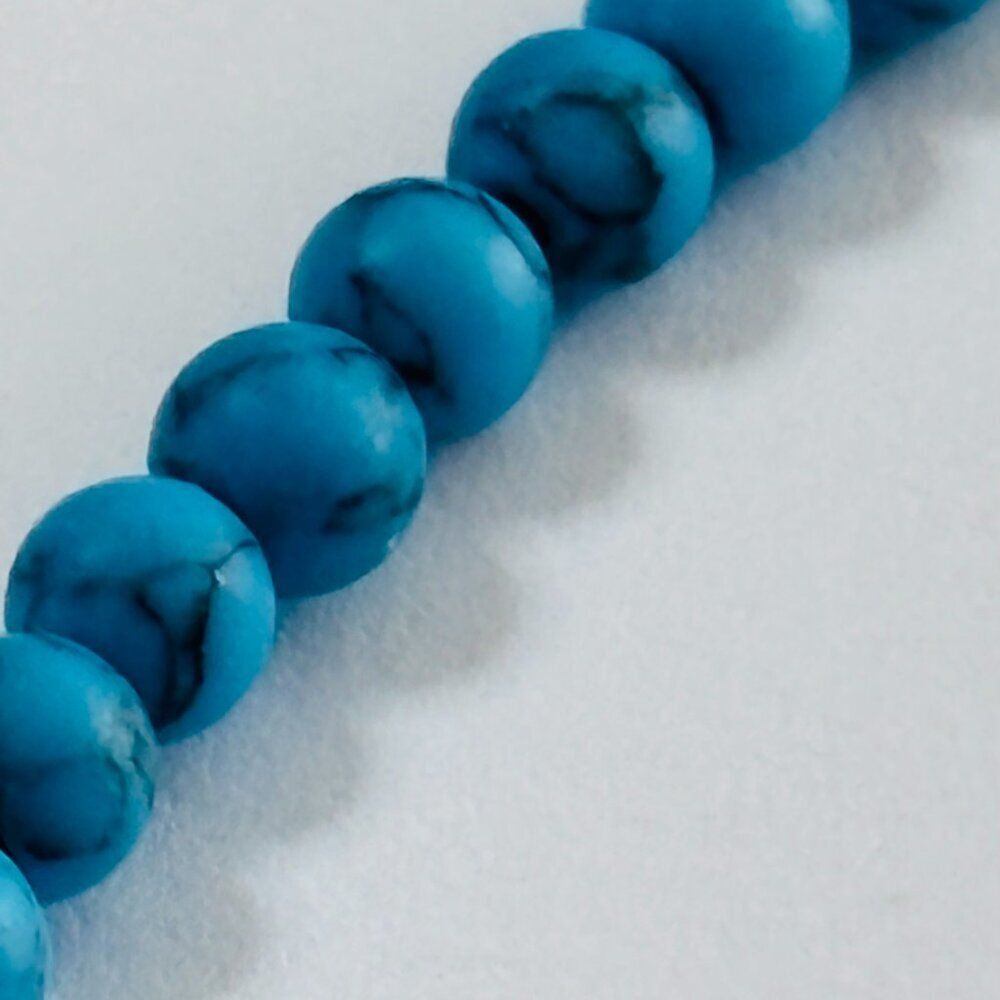 Turquoise Blue Beaded Bracelet 7.5” Southwestern Boho - Picture 4 of 7